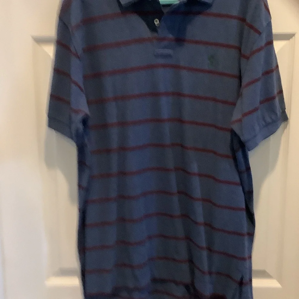 Polo by Ralph Lauren‎ Men's Blue and Red Striped Polo, XL